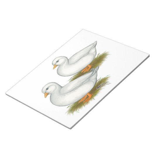 アヒル：白い鳴き声 ノートパッド (アングル)