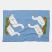 アヒル: 白いPekins キッチンタオル (横)