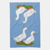 アヒル: 白いPekins キッチンタオル (縦)