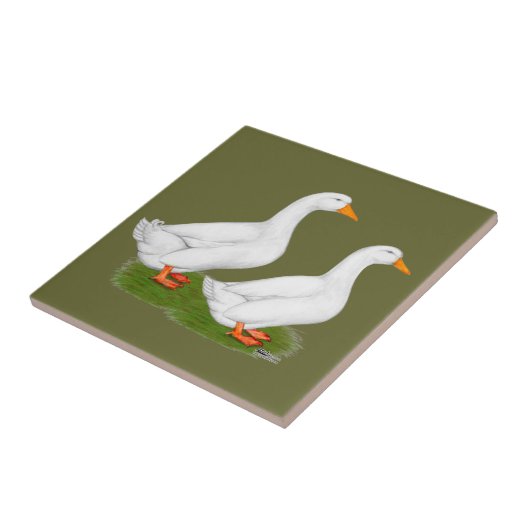 アヒル:  白いPekins タイル (側面)