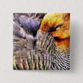 アヒル 缶バッジ (正面)