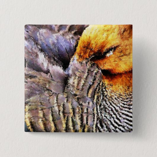 アヒル 缶バッジ (正面)