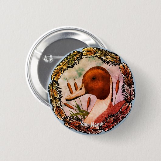 アヒル 缶バッジ (正面&裏面)