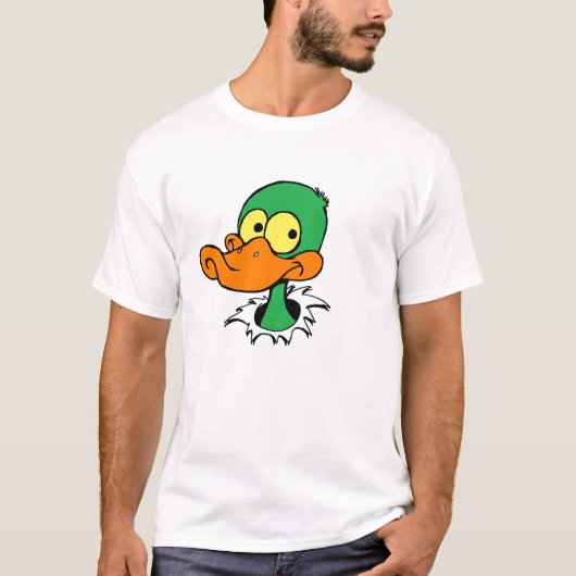 アヒル-背景を着色しないで下さい Tシャツ (正面)