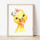 アヒル，農園動物，ピンクの花，女の子の子供部屋