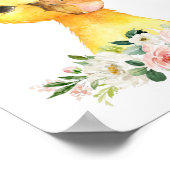 アヒル,農園動物,ピンクの花,女の子の子供部屋 ポスター (角)