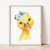 アヒル，農業動物，青い花，男の子子供部屋