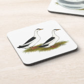 アヒル：黒いマグパイ コースター (左側)