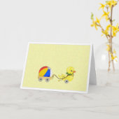 アヒル。.duckのお祝いカード カード (黄色い花)
