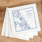 アヒルNCアウターバンクスOBXネイビーエレガントな結婚式 スタンダードカクテルナプキン