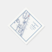 アヒルNCアウターバンクスOBXネイビーエレガントな結婚式 スタンダードカクテルナプキン (角)