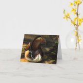 アヒルNotecard カード (黄色い花)