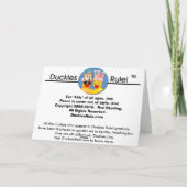 アヒルOアイルランド人! カード (裏面)