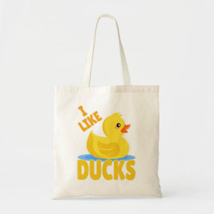 アヒルQuack黄色のゴムのアヒルのSqueakerアヒル私が好き トートバッグ