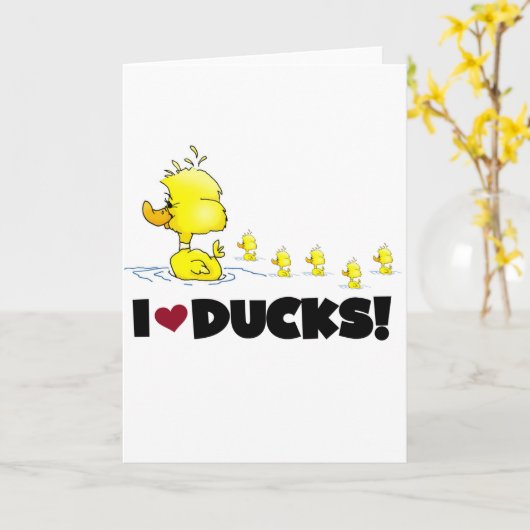 アヒルTシャツとギフトが大好き カード (黄色い花)