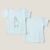 アヒルTシャツのスケッチ、可愛いアウトラインアート (デザイン正面&裏面)