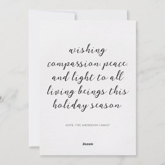 アヒンサ 慈悲 平和 クリスマス (裏面)