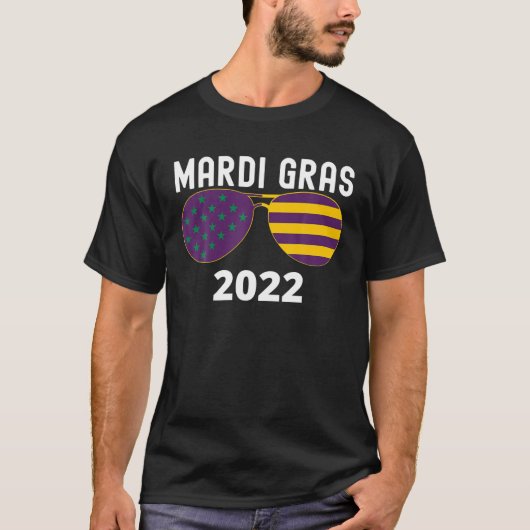 アビおもしろいエーターサングラス・マルディグラス Tシャツ (正面)