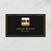 アビエモダンータ金ゴールドロエレガントゴ黒 名刺 (正面)