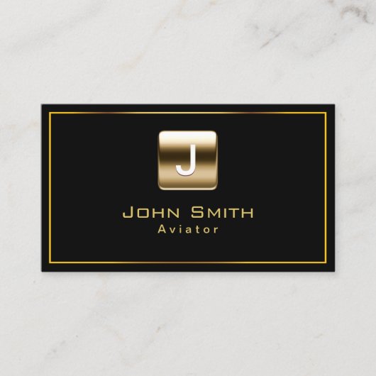 アビエモダンータ金ゴールドロエレガントゴ黒 名刺 (正面)