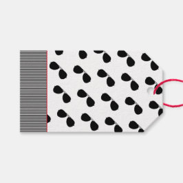 アビエータサングラスパターンパイロット飛んでいる飛行機 ギフトタグ