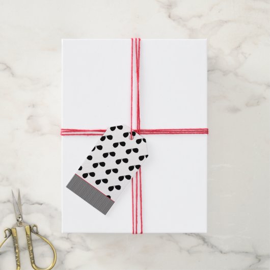 アビエータサングラスパターンパイロット飛んでいる飛行機 ギフトタグ (より糸付き)