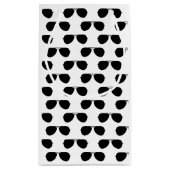 アビエータサングラスパターン飛んでいるパイロット飛行機 スモールペーパーバッグ (裏面)