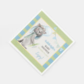 アビエーターウルフストライプのベビーシャワー スタンダードランチョンナプキン (角)