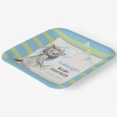 アビエーターウルフストライプのベビーシャワー ペーパープレート (傾斜あり)