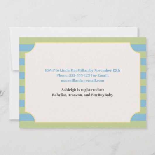 アビエーターウルフストライプのベビーシャワー 招待状 (裏面)