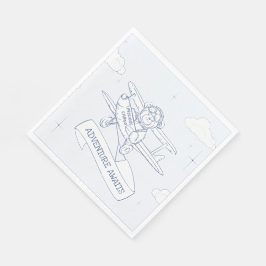 アビエーターパイロット飛行機貨物大切ベビーシャワー スタンダードランチョンナプキン (角)