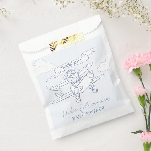 アビエーターパイロット飛行機貨物大切ベビーシャワー フェイバーバッグ (封をした状態)