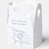 アビエーターパイロット飛行機貨物大切ベビーシャワー フェイバーボックス (見開き)