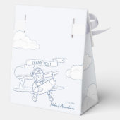 アビエーターパイロット飛行機貨物大切ベビーシャワー フェイバーボックス (裏面)