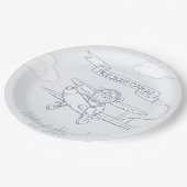 アビエーターパイロット飛行機貨物大切ベビーシャワー ペーパープレート (アングル)