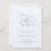 アビエーターパイロット飛行機貨物大切ベビーシャワー 招待状 (正面)