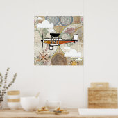 アビエーターヴィンテージ飛行機ワールドアドベンチャー ポスター (キッチン)