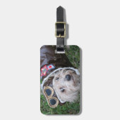 アビエーター服かわいいトップドッグ ラゲッジタグ (正面縦)