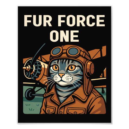 アビエーター飛んでいる猫司令官 フォトプリント            (正面)