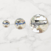 アビエーター飛行機とヴィンテージワールドマップ コンフェッティ (正面)