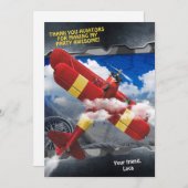 アビエーター飛行機サンキューカード 招待状 (正面/裏面)