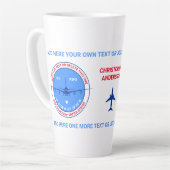 アビエーター、パイロット、旅行者観光客カスタマイズ カフェラテマグ (左アングル)