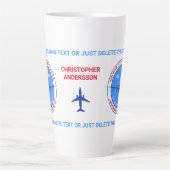 アビエーター、パイロット、旅行者観光客カスタマイズ カフェラテマグ (正面)