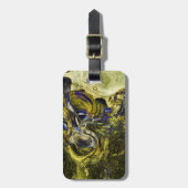 アビカスタムグノンオリーブグリーン抽象芸術 ラゲッジタグ (正面縦)