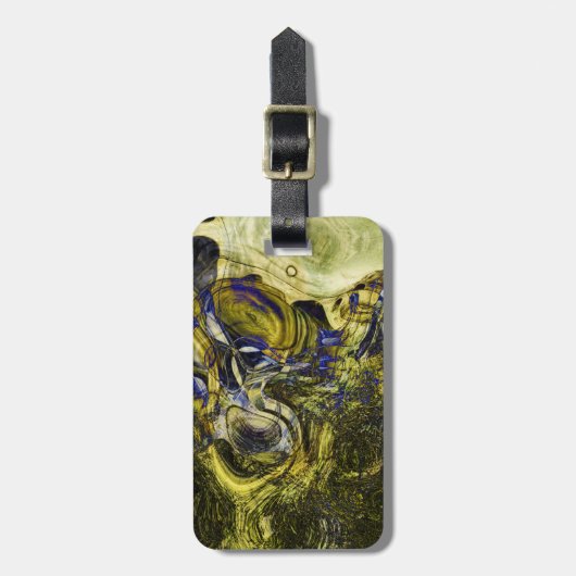 アビカスタムグノンオリーブグリーン抽象芸術 ラゲッジタグ (正面縦)