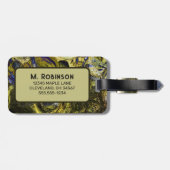 アビカスタムグノンオリーブグリーン抽象芸術 ラゲッジタグ (裏面横)