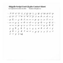 アビガイルスクリプトフォントグ連絡ラシートポスター