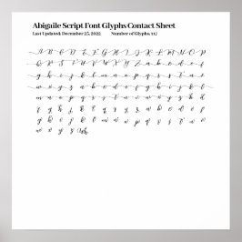 アビガイルスクリプトフォントグ連絡ラシートポスター ポスター