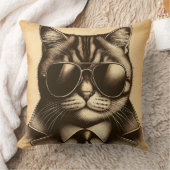 アビクールエーターサングラスセピアのレトロ猫 クッション (ブランケット)