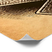 アビクールエーターサングラスセピアのレトロ猫 ポスター (角)